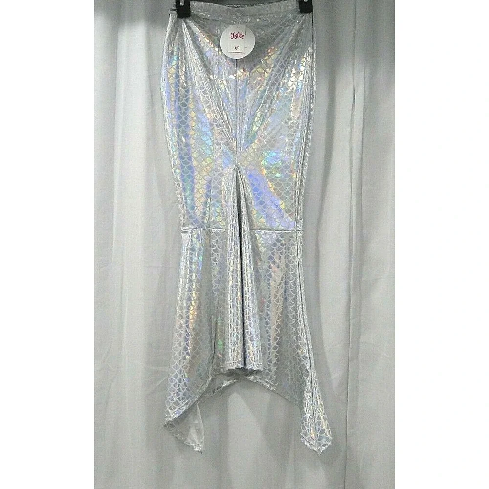 JUSTICE NWT GIRLS MERMAID TAIL SWIMSUIT COVERUP Large Beach‎ Iridescent